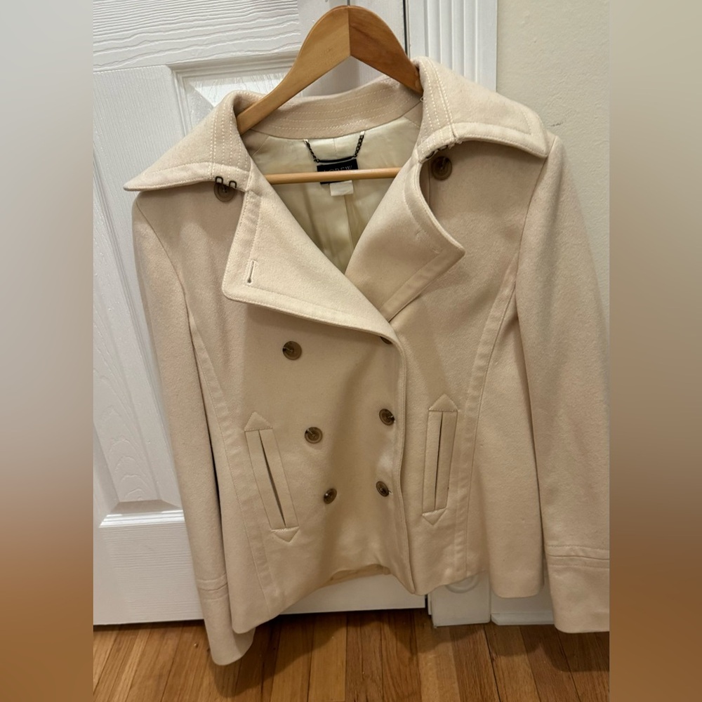J. Crew Beige Double-Breasted Peacoat